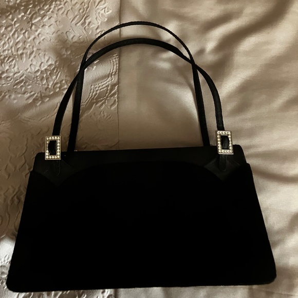 Hillard & Hanson Women's Vintage Evening Crossbody Purse in Black Velvet - Picture 1 of 11